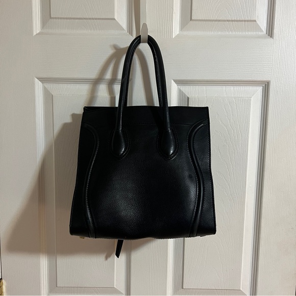 CELINE Black Pebbled Calfskin Leather Medium Phantom Luggage Tote Bag - Picture 4 of 8